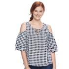 Juniors' So&reg; Crisscross Cold-shoulder Top, Teens, Size: Medium, Natural