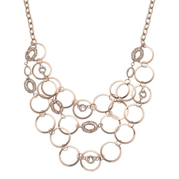 Jennifer Lopez Circle Link Swag Necklace, Women's, Dark Pink
