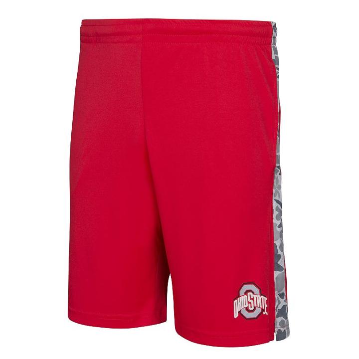 Men's Ohio State Buckeyes Keystone Camo Panel Shorts, Size: Xl, Brt Red