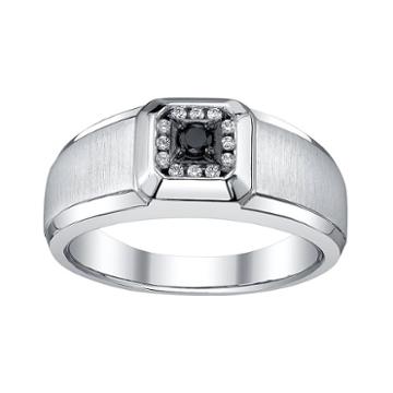 P4 1/5-ct. T.w. Black And White Diamond Ring - Men, Size: 11