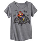 Girls 7-16 Dc Comics Super Hero Girls Batgirl Glitter Graphic Tee, Girl's, Size: Large, Med Grey