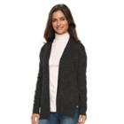 Women's Croft & Barrow&reg; Essential Open Front Cardigan, Size: Xxl, Dark Grey