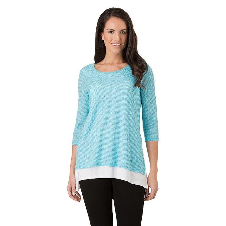 Women's Haggar Shark-bite Tunic, Size: Xxl, Turquoise/blue (turq/aqua)