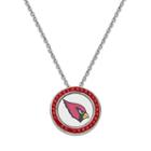 Arizona Cardinals Team Logo Crystal Pendant Necklace - Made With Swarovski Crystals, Women's, Size: 18, Red