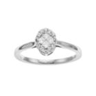 10k White Gold 1/4 Carat T.w. Diamond Oval Cluster Ring, Women's, Size: 7