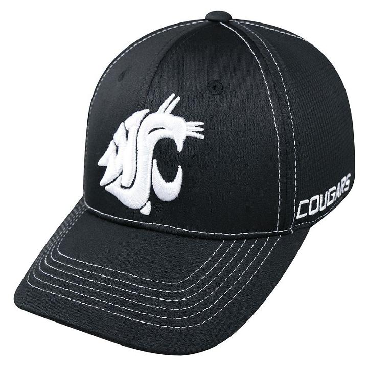 Adult Top Of The World Washington State Cougars Dynamic Performance One-fit Cap, Men's, Black