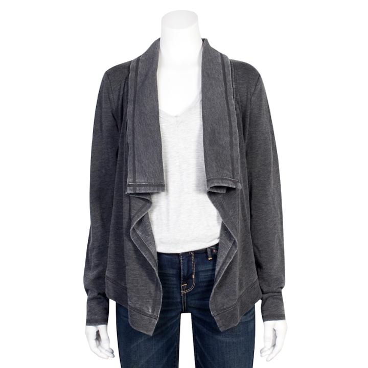 Juniors' Grayson Threads Draped Cardigan, Teens, Size: Xs, Black