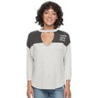 Juniors' About A Girl More Space Choker Neck Graphic Tee, Size: Xl, Beige Oth