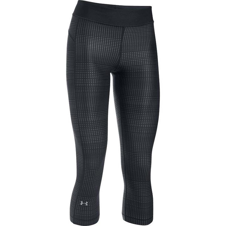 Women's Under Armour Heatgear Armour Print Capris, Size: Xl, Grey (charcoal)