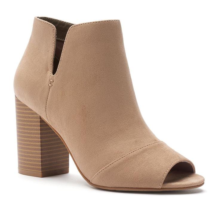 Apt. 9&reg; Upgraded Women's Side Slit Ankle Boots, Size: 9, Dark Beige
