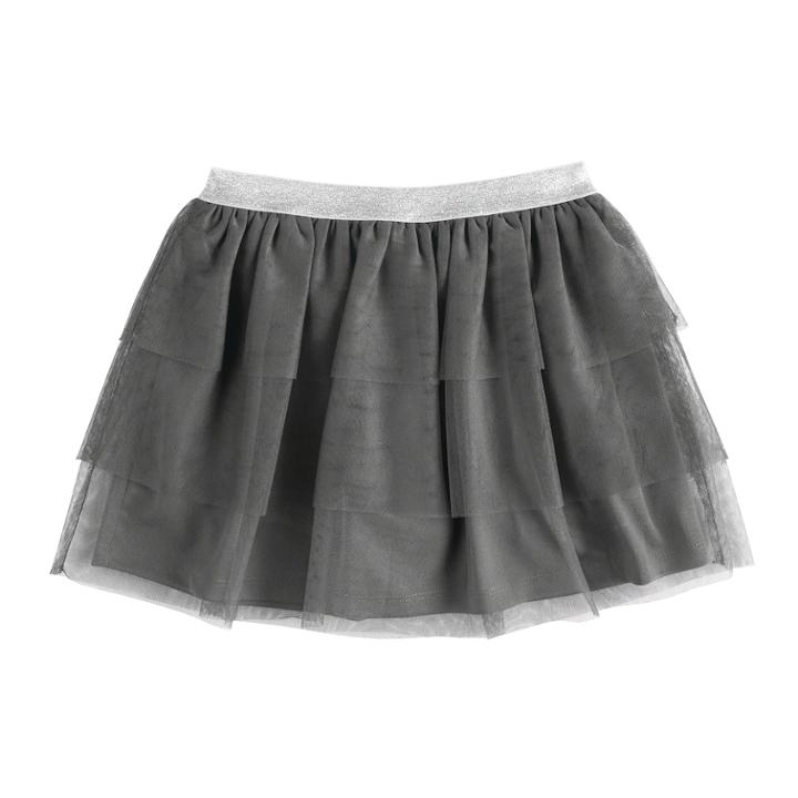 Girls 4-10 Jumping Beans&reg; Tiered Mesh Skort, Size: 6x, Dark Grey