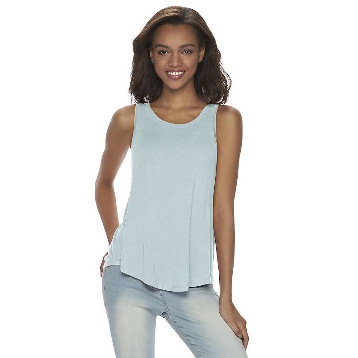 Juniors' Mudd&reg; Racerback Tank Top, Teens, Size: Large, Med Blue