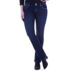 Juniors' Amethyst 2-button Dark Wash Baby Bootcut Jeans, Teens, Size: 7, Dark Blue