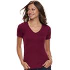 Women's Apt. 9&reg; Essential V-neck Tee, Size: Medium, Dark Red