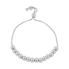 Sterling Silver Beaded Lariat Bracelet, Women's, Size: 9, Grey