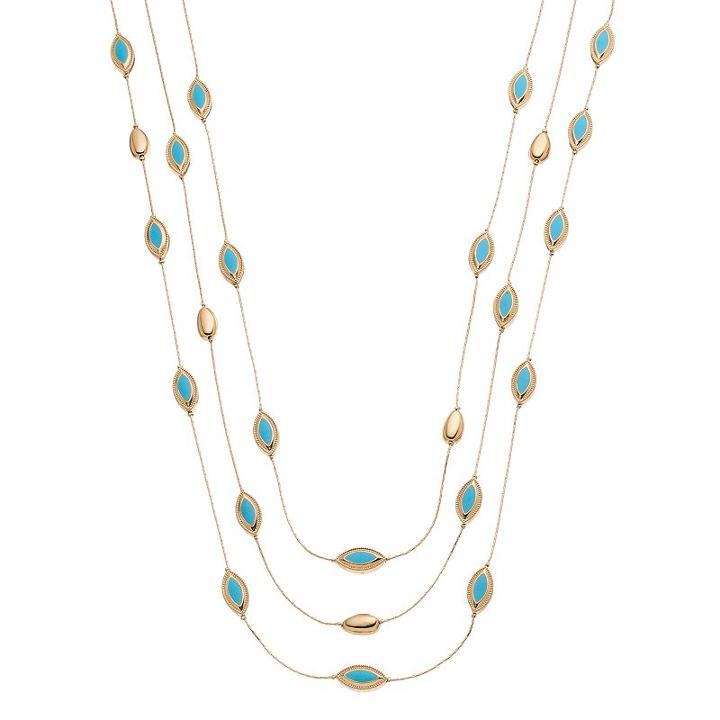 Dana Buchman Aqua Marquise Multi Strand Necklace, Women's, Turq/aqua