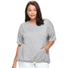 Plus Size Sonoma Goods For Life&trade; Drawstring Hem Sweatshirt, Women's, Size: 2xl, Med Grey
