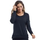 Women's Balance Collection Alexa Long Sleeve Top, Size: Large, Black