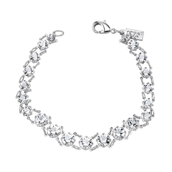 1928 Crystal Graduated Link Bracelet, Women's, Size: 7.5, Grey
