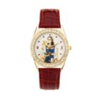 Disney's Beauty And The Beast Princess Belle Women's Crystal Leather Watch, Size: Small, Red