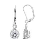 The Silver Lining Cubic Zirconia Silver Tone Twist Drop Earrings, Women's, White