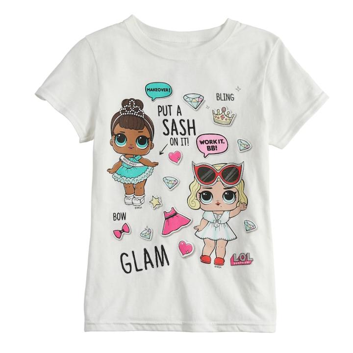Girls 4-6x Lol Surprise! Leading Baby & Miss Baby Glam Tee, Size: 4, White
