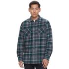 Men's Anchorage Expedition Classic-fit Plaid Fleece Shirt Jacket, Size: Large, Dark Grey
