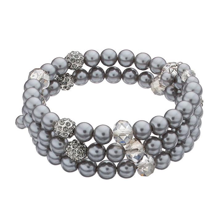 Simply Vera Vera Wang Fireball Simulated Pearl Coil Bracelet, Women's, Light Grey