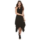 Juniors' Candie's&reg; Solid Handkerchief Hem Halter Dress, Girl's, Size: Xl, Black