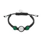 Oregon Ducks Crystal Ball & Sterling Silver Team Logo Slipknot Bracelet, Women's, Green