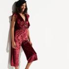 K/lab Velvet Jumpsuit, Size: Medium, Dark Pink