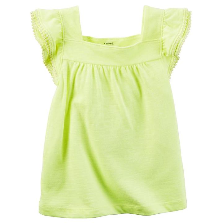 Girls 4-8 Carter's Pom Slubbed Tee, Girl's, Size: 7, Yellow