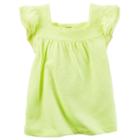 Girls 4-8 Carter's Pom Slubbed Tee, Girl's, Size: 7, Yellow