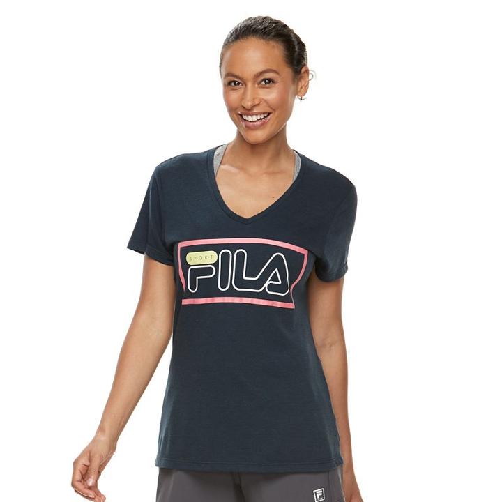 Women's Fila Sport&reg; Blocked Graphic Tee, Size: Xl, Blue (navy)