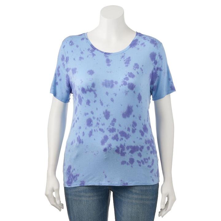 Juniors' Plus Size Mudd&reg; Washed Crewneck Tee, Teens, Size: 3xl, Med Blue