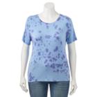 Juniors' Plus Size Mudd&reg; Washed Crewneck Tee, Teens, Size: 3xl, Med Blue