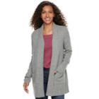 Women's Sonoma Goods For Life&trade; Supersoft Airy Shawl Collar Cardigan, Size: Medium, Med Grey