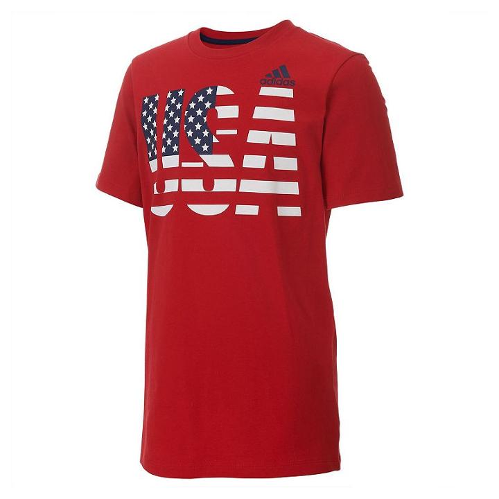 Boys 8-20 Adidas Climalite Patriotic Tee, Boy's, Size: Medium, Med Red