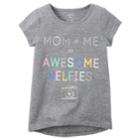 Girls 4-8 Carter's Mom + Me = Awesome Selfies High-low Tee, Size: 4, Light Grey
