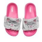 Girls 4-16 Cat Slide Sandals, Size: 12/13, Dark Pink