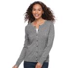Women's Croft & Barrow&reg; Essential Cardigan, Size: Small, White