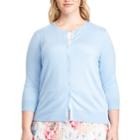 Plus Size Chaps Button-front Cardigan, Women's, Size: 2xl, Blue