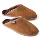 Muk Luks Men's Leather Suede Berber Fleece Scuff Slippers, Size: 9, Brown