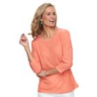 Women's Cathy Daniels Textured Tunic Top, Size: Large, Drk Orange