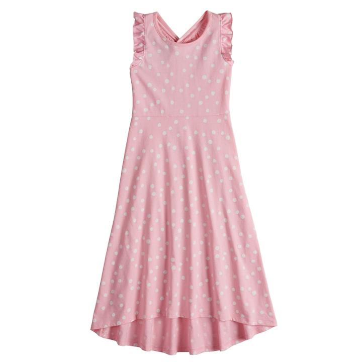 Girls 4-10 Jumping Beans&reg; Print Racerback Maxi Dress, Size: 8, Brt Pink