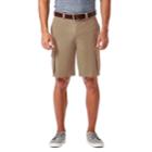 Men's Haggar&reg; Straight-fit Stretch Cargo Flat-front Shorts, Size: 42, Med Beige
