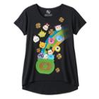 Disney's Tsum Tsum Girls 7-16 St. Patrick's Day Pot Of Tsum Tsum Glitter Graphic Tee, Girl's, Size: Medium, Black