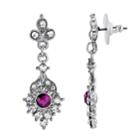 Downtown Abbey Purple Simulated Crystal Drop Earrings, Women's