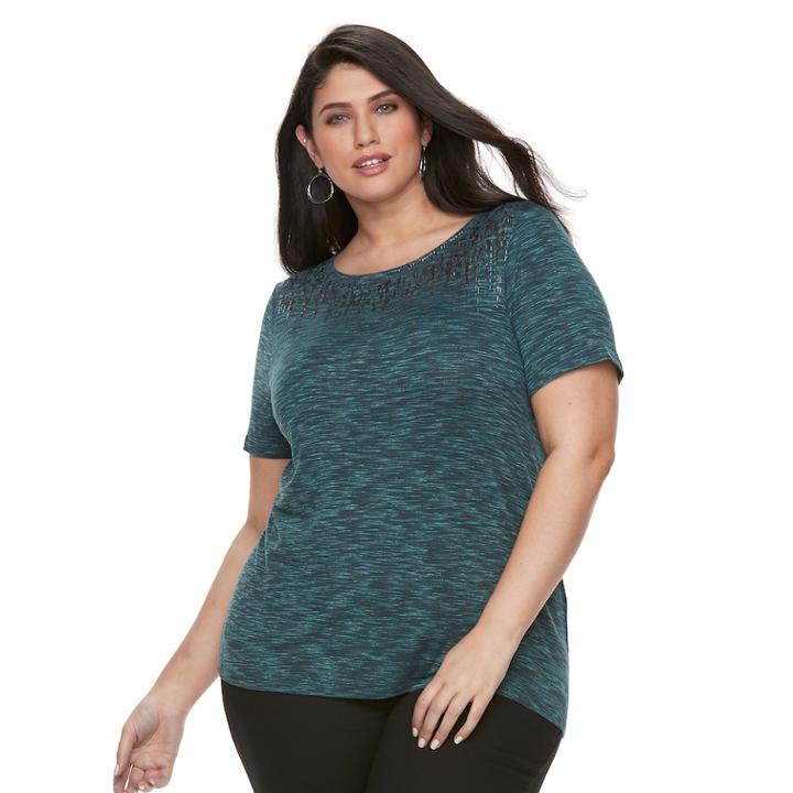 Plus Size Apt. 9&reg; Sequin Top, Women's, Size: 3xl, Turquoise/blue (turq/aqua)