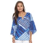 Women's Dana Buchman Printed Kimono Top, Size: Small, Blue